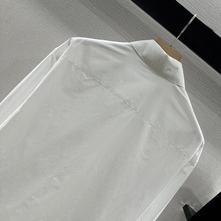 LOEWE WHITE LONG SLEEVE SHIRT WITH PLEATED WAIST