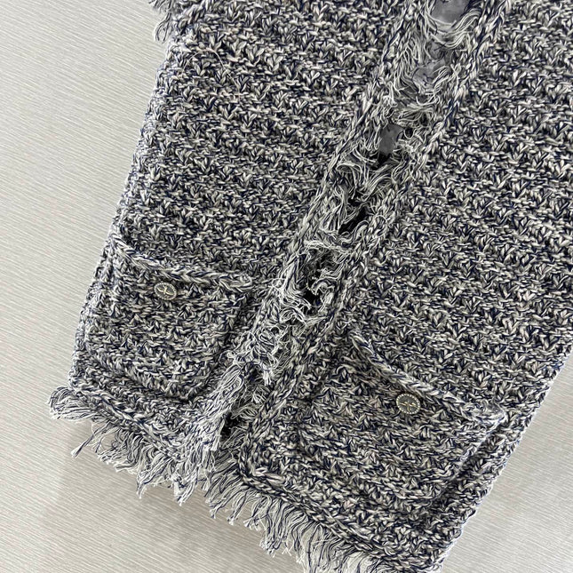 KNITTED ROUND-NECK BLAZER 25S IN COTTON YB 265662