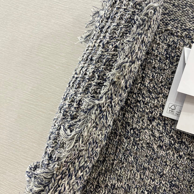 KNITTED ROUND-NECK BLAZER 25S IN COTTON YB 265662