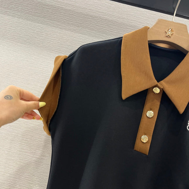 SHORT-SLEEVE COLLAR DRESS 25S IN COTTON 265670