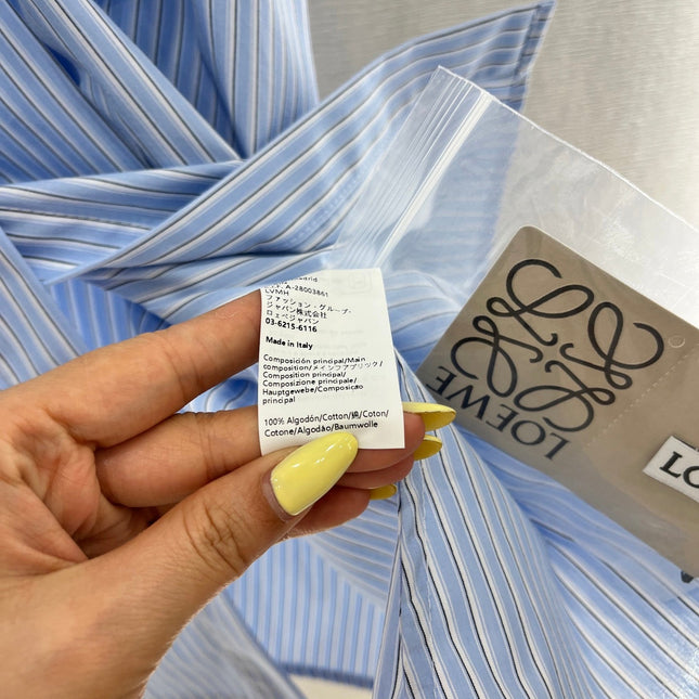 BELTED STRIPED EMBROIDERED DRESS 25S IN COTTON 265664