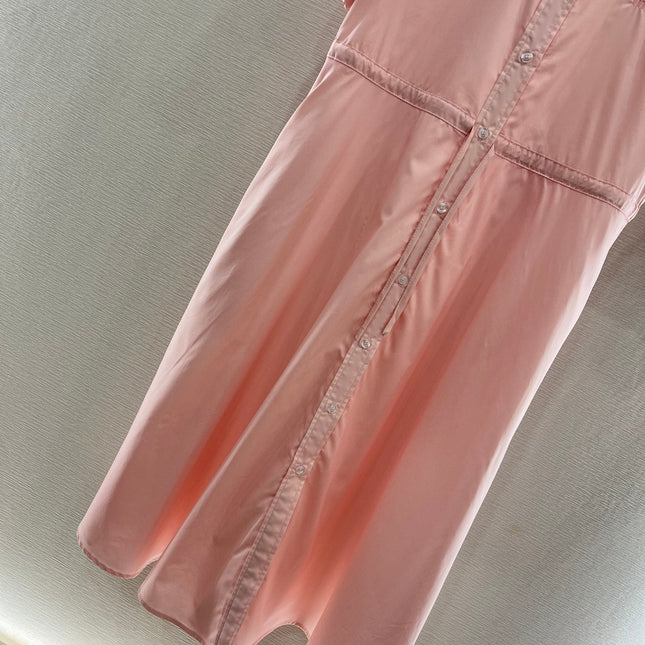 MIUMIU LIGHT PINK DRESS WITH DRAWSTRING WAIST