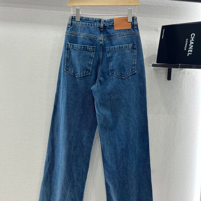 LOEW 25S STRAIGHT LEG JEANS DENIM EMBROIDERED LOGO 263361