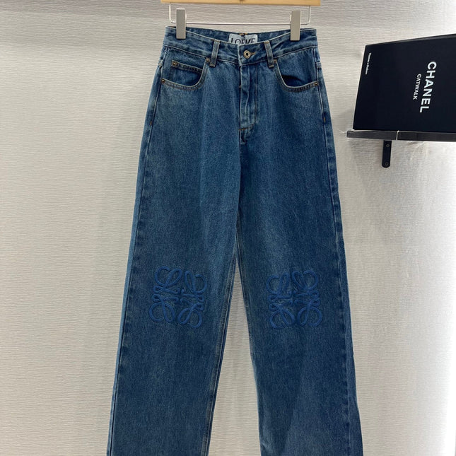 LOEW 25S STRAIGHT LEG JEANS DENIM EMBROIDERED LOGO 263361