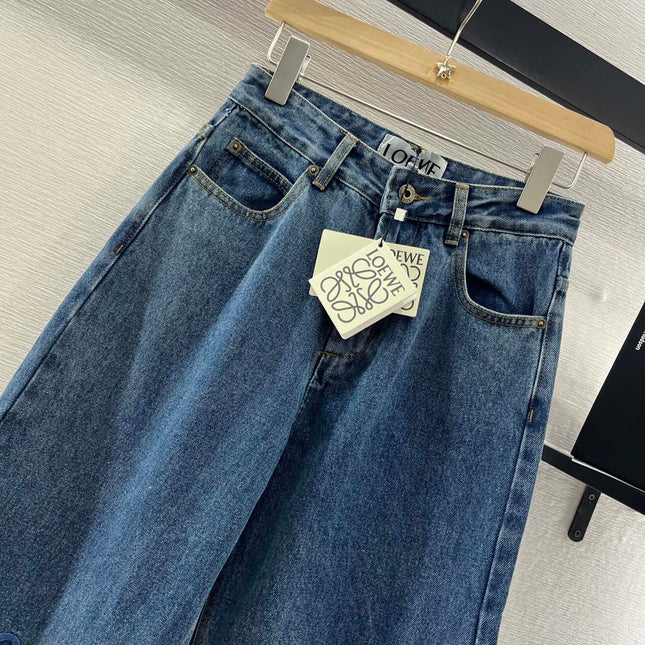LOEW 25S STRAIGHT LEG JEANS DENIM EMBROIDERED LOGO 263361