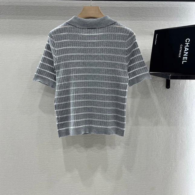 CHANEL SHORT SLEEVE KNIT TOP