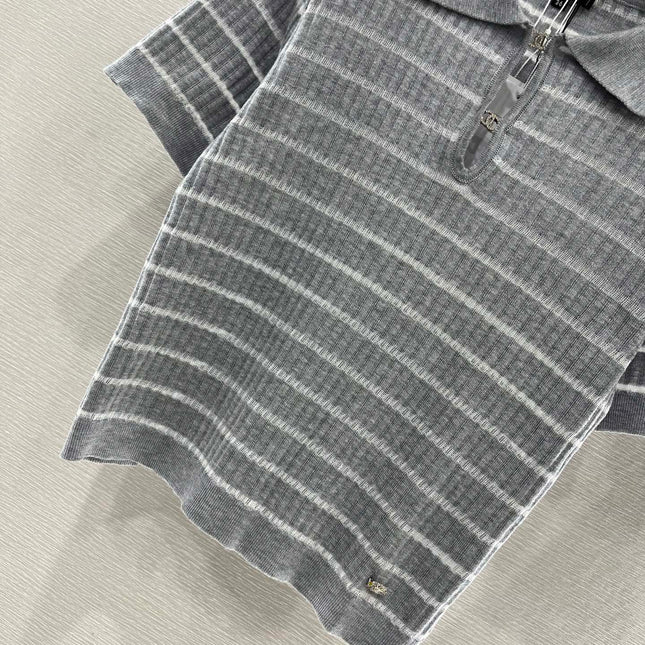 CHANEL SHORT SLEEVE KNIT TOP