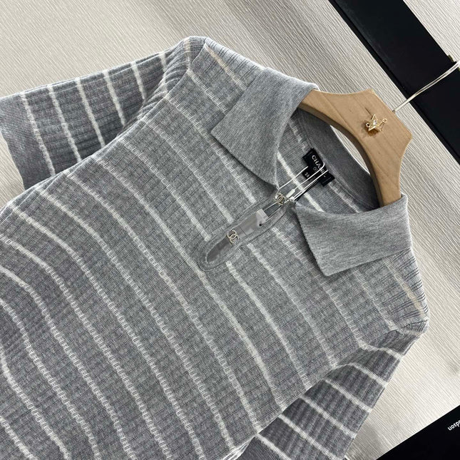 CHANEL SHORT SLEEVE KNIT TOP