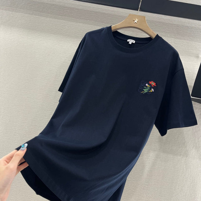 LOEWE T-SHIRT WITH FLORAL EMBROIDERY 274666