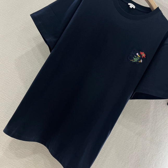 LOEWE T-SHIRT WITH FLORAL EMBROIDERY 274666