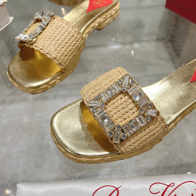 ESPADRILLES MULES IN BEIGE RAFFIA