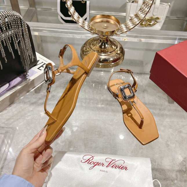 VIV' BY THE SEA SANDALS IN CINNAMON BROWN CALFSKIN