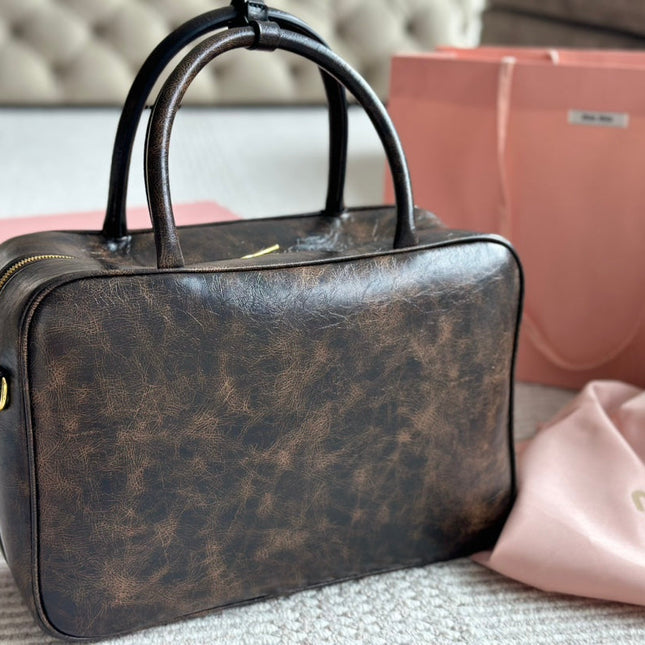 BEAU 34 BAG IN SAND/COFFEE CALFSKIN