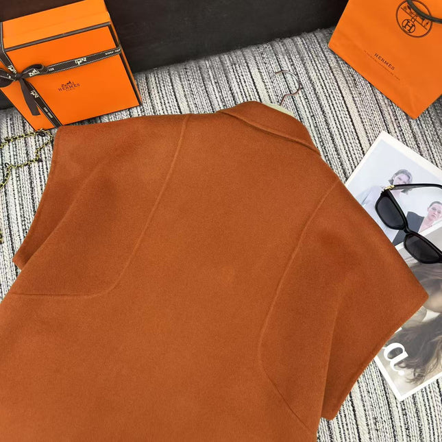 HERMES 25S REVERSIBLE SHORT-SLEEVE KNIT JACKET 297