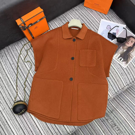 HERMES 25S REVERSIBLE SHORT-SLEEVE KNIT JACKET 297