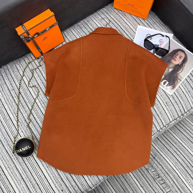 HERMES 25S REVERSIBLE SHORT-SLEEVE KNIT JACKET 297