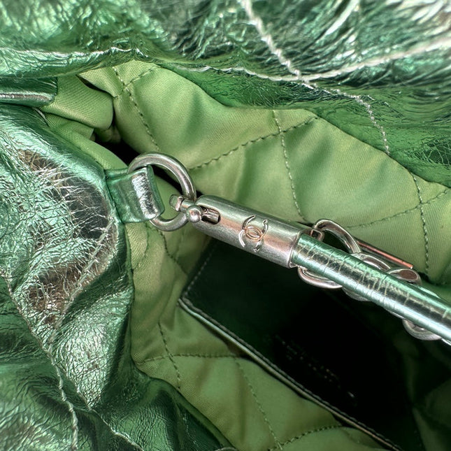 CC MINI 20 BAG IN SEA GREEN METALLIC LAMBSKIN