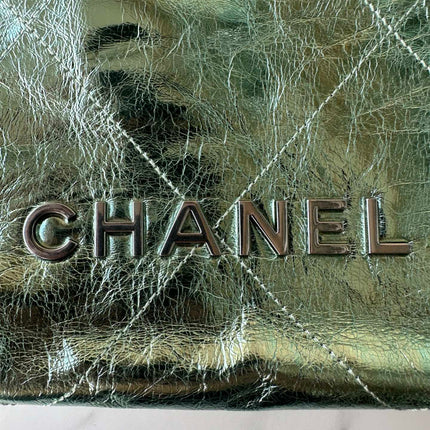 CC MINI 20 BAG IN SEA GREEN METALLIC LAMBSKIN