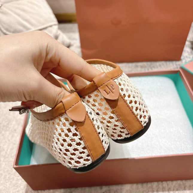 FLAT SHOES IN CREAM WHITE MESH FABRIC