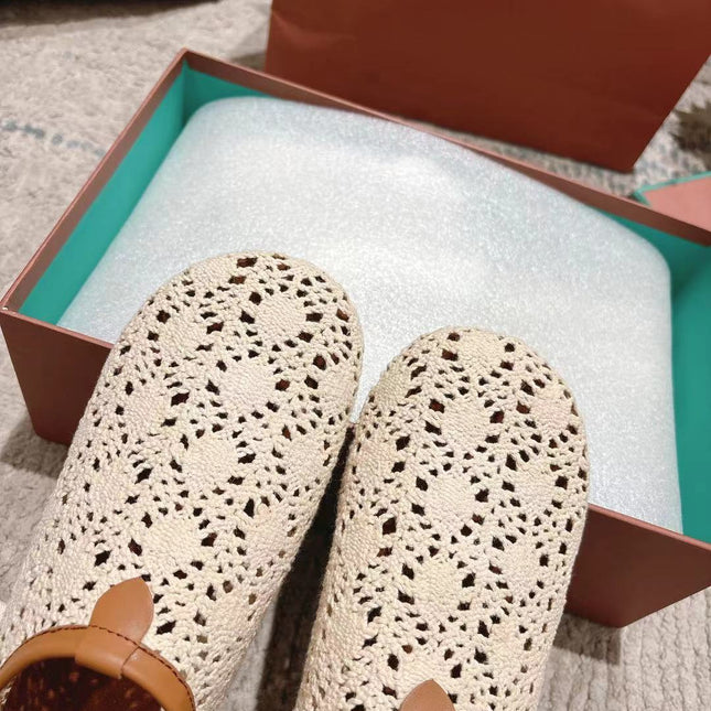 FLAT SHOES 25 IN WHITE MESH FABRIC