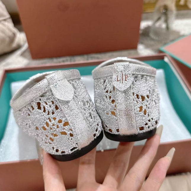 FLAT SHOES 25 IN PAPER WHITE MESH FABRIC