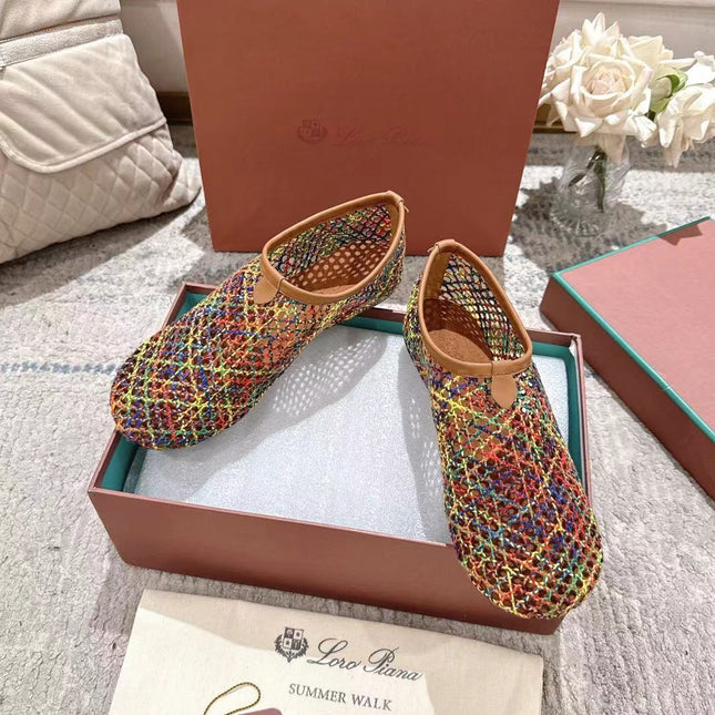 FLAT SHOES MULTICOLOR MESH FABRIC