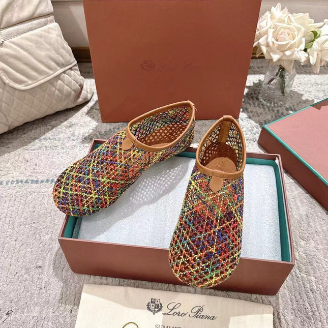 FLAT SHOES MULTICOLOR MESH FABRIC