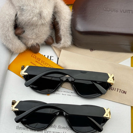 CAT EYE SUNGLASSES L35801 IN BLACK ACETATE