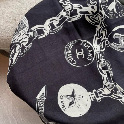 CHANEL 25S SCARF 140 IN CASHMERE SILK 733891