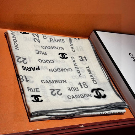 CHANEL 25S SCARF 140 IN CASHMERE SILK 733896