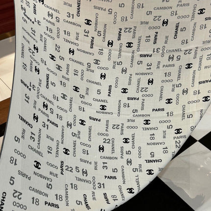 CHANEL 25S SCARF 140 IN CASHMERE SILK 733896