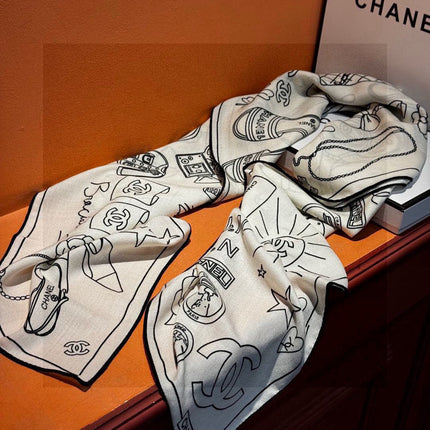 CHANEL 25S SCARF 140 IN SILK 735810
