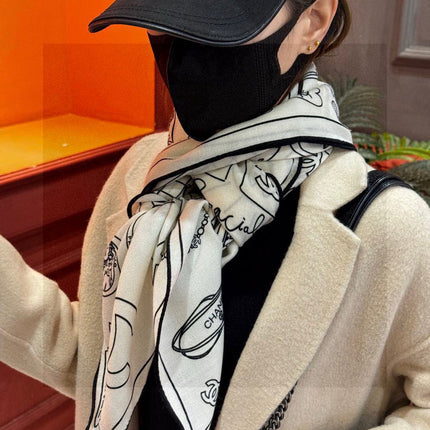 CHANEL 25S SCARF 140 IN SILK 735810