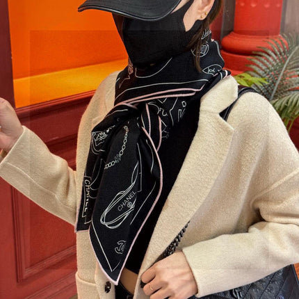 CHANEL 25S SCARF 140 IN SILK 735811
