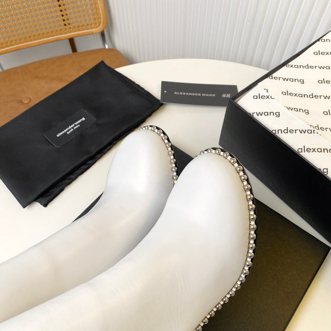 KIRA ANKLE BOOTS 10 CM IN WHITE CALFSKIN