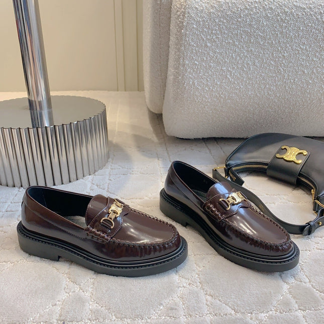 CHANEL 25S ARC DE TRIOMPHE LOAFERS IN ROSEWOOD CALFSKIN GOLD HARDWARE