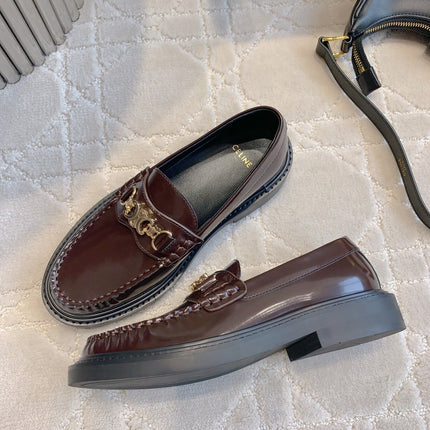 CHANEL 25S ARC DE TRIOMPHE LOAFERS IN ROSEWOOD CALFSKIN GOLD HARDWARE