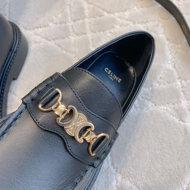 CHANEL 25S ARC DE TRIOMPHE LOAFERS IN BLACK CALFSKIN GOLD HARDWARE