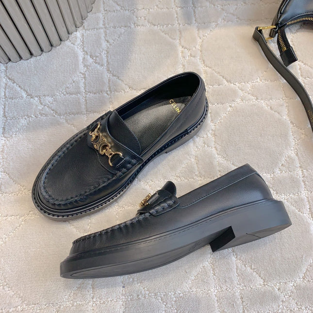 CHANEL 25S ARC DE TRIOMPHE LOAFERS IN BLACK CALFSKIN GOLD HARDWARE