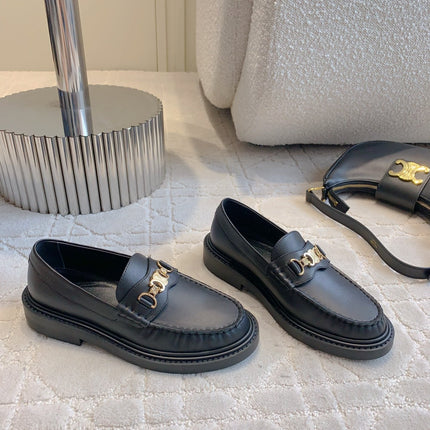 CHANEL 25S ARC DE TRIOMPHE LOAFERS IN BLACK CALFSKIN GOLD HARDWARE