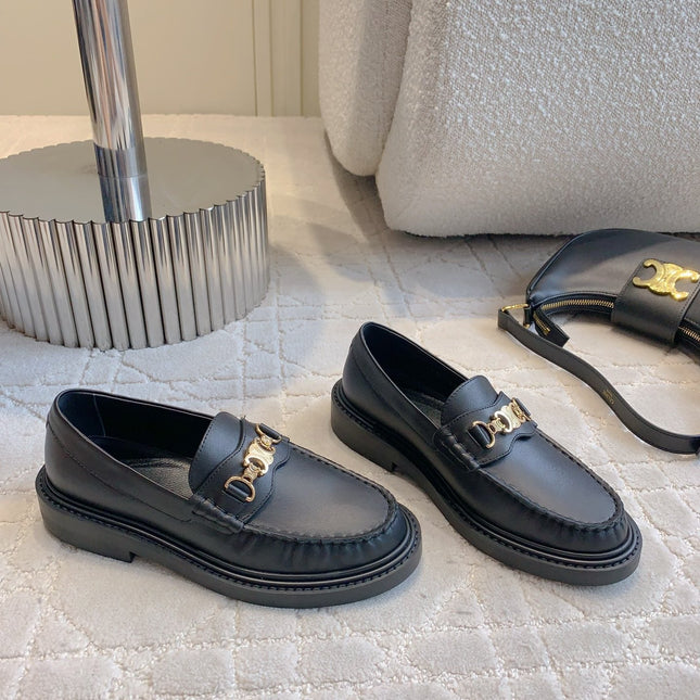 CHANEL 25S ARC DE TRIOMPHE LOAFERS IN BLACK CALFSKIN GOLD HARDWARE