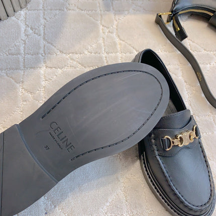 CHANEL 25S ARC DE TRIOMPHE LOAFERS IN BLACK CALFSKIN GOLD HARDWARE
