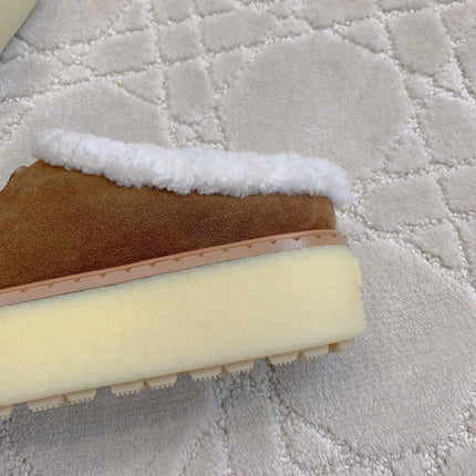 PRA MULES SHEARLING LINING IN TAN SUEDE