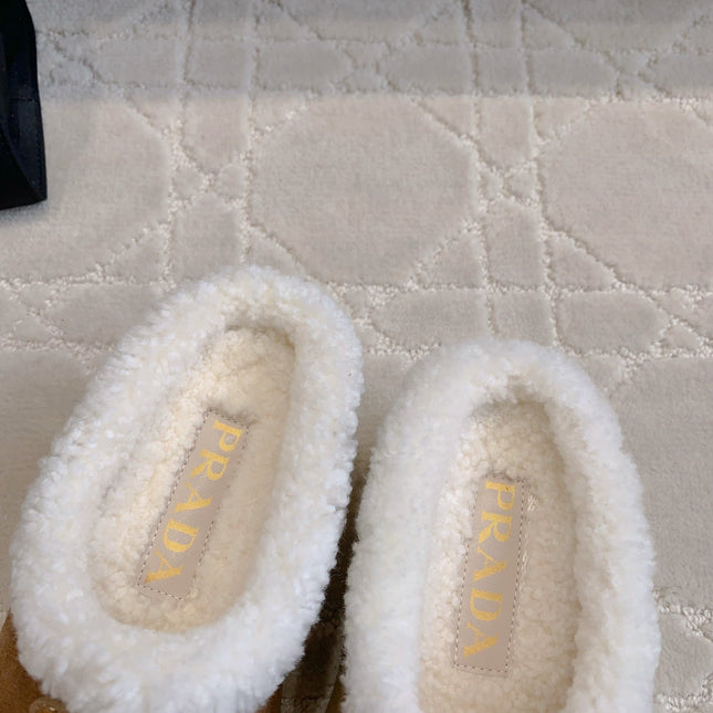 PRA MULES SHEARLING LINING IN TAN SUEDE