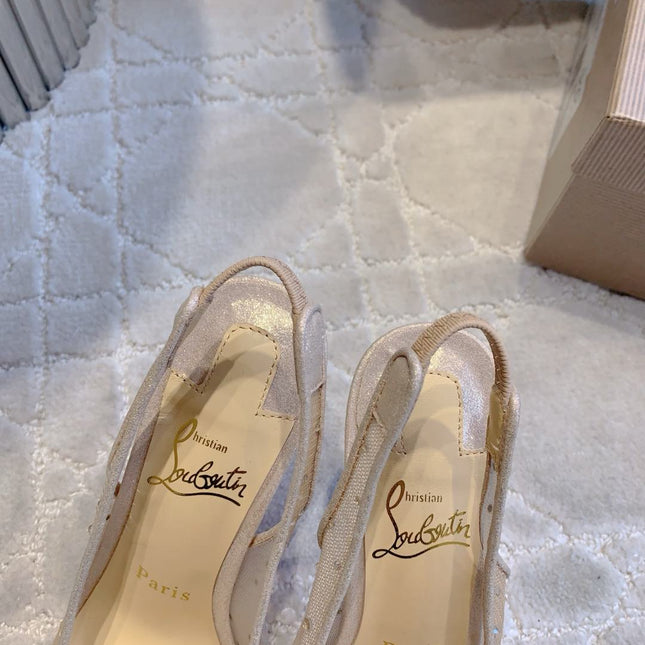 MISS Z SLINGBLACK PUMPS DAZZLING 85MM IN NUDE MESH AND STRASS