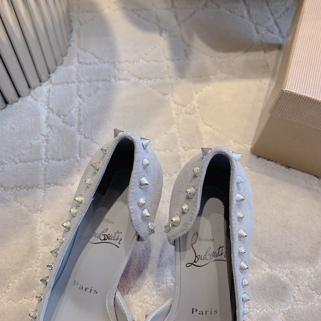 IRIZA PUMPS 85MM IN GREY SUEDE SILVER SPIKES