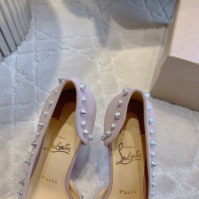 IRIZA PUMPS 85MM IN LIGHT PURPLE SUEDE SILVER SPIKES