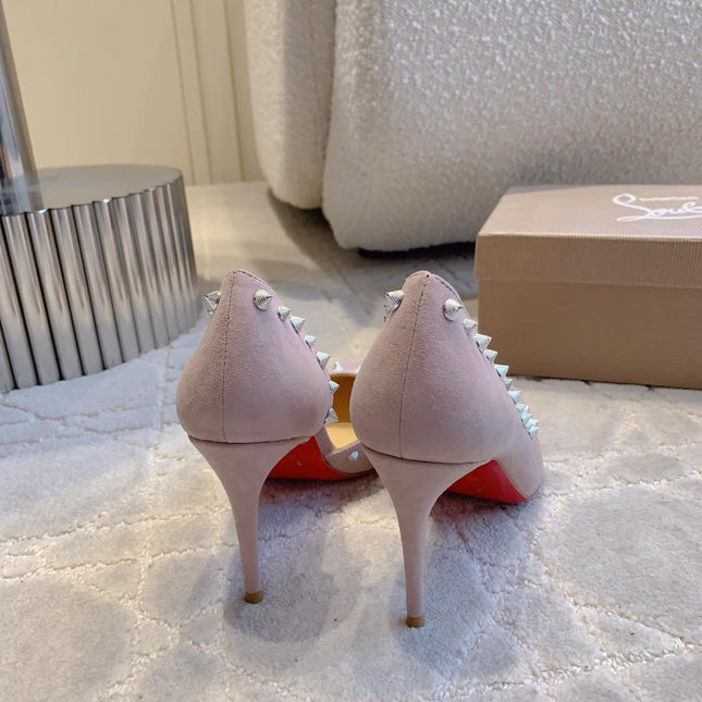 IRIZA PUMPS 85MM IN LIGHT PURPLE SUEDE SILVER SPIKES