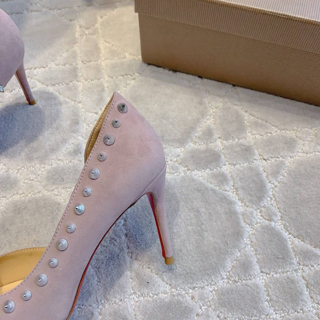 IRIZA PUMPS 85MM IN LIGHT PURPLE SUEDE SILVER SPIKES