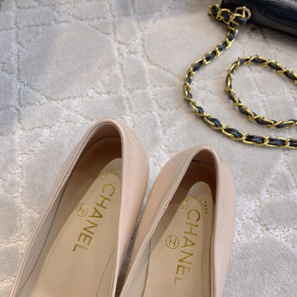 HIGH PUMP 65 MM IN BEIGE CREAM PATENT CALFSKIN